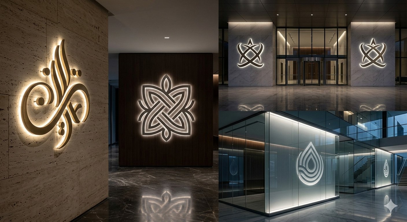 BACKLIT HALO LIT LOGO WALLS